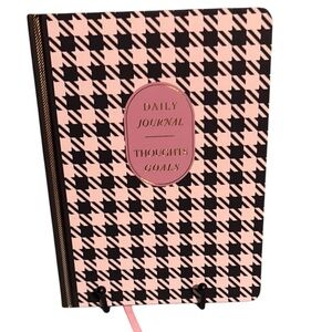 James Burke Pink & Black Houndstooth Daily Journal - Gold Foil Goals
